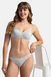 Jockey Padded Non Wired Medium Coverage T-Shirt Bra - Steel Grey Melange — thumbnail 5